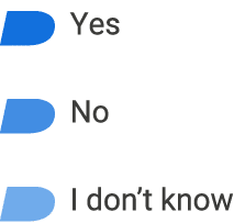 ￼ Yes ￼ No ￼ I don’t know