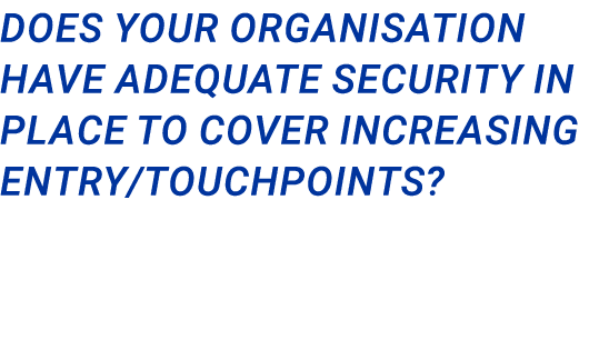 Does your organisation have adequate security in place to cover increasing entry/touchpoints?