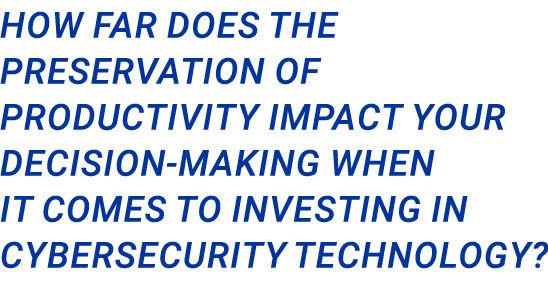 How far does the preservation of productivity impact your decision making when it comes to investing in cybersecurity...