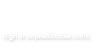 High or unpredictable costs