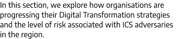 In this section, we explore how organisations are progressing their Digital Transformation strategies and the level o   