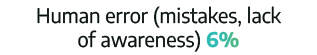 Human error (mistakes, lack of awareness) 6%