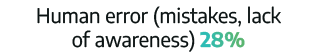Human error (mistakes, lack of awareness) 28%