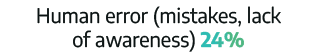 Human error (mistakes, lack of awareness) 24%