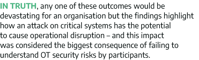 In truth, any one of these outcomes would be devastating for an organisation but the findings highlight how an attack   