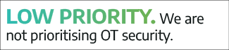 LOW priority  We are not prioritising OT security 