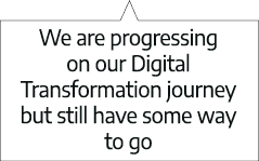We are progressing on our Digital Transformation journey but still have some way to go 