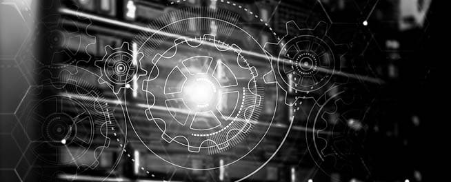 3D render hologram against the background of a supercomputer cluster, concept of information technology data center 
