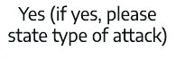 Yes (if yes, please state type of attack) 
