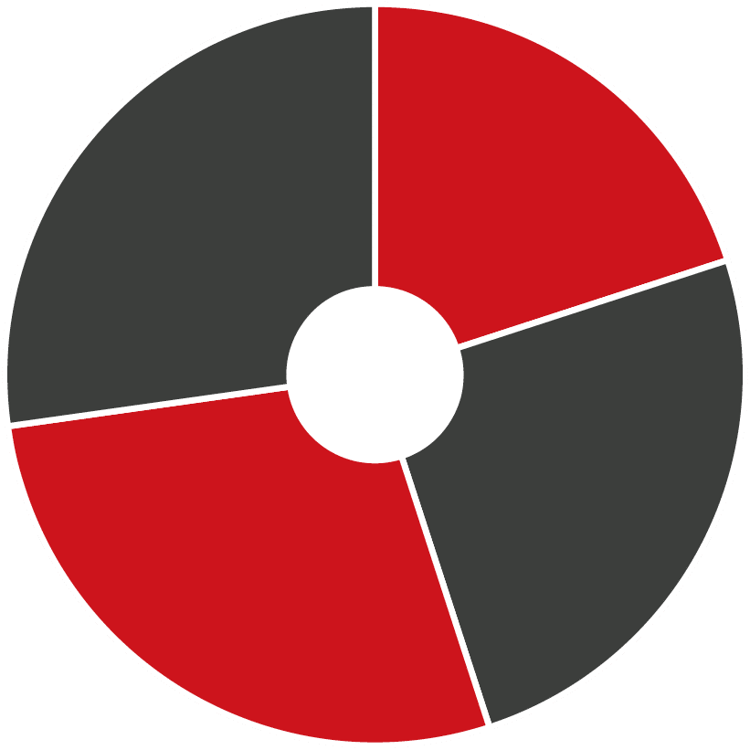 A red and gray circle with a white center. AI generated content
