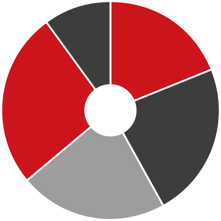 A red and gray circle with a white center. AI generated content