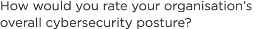 How would you rate your organisation’s overall cybersecurity posture?