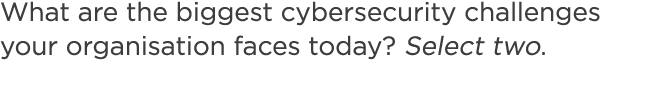 What are the biggest cybersecurity challenges your organisation faces today? Select two.
