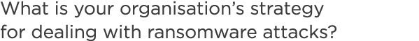 What is your organisation’s strategy for dealing with ransomware attacks? 