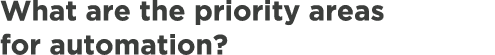 What are the priority areas for automation?