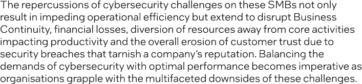 The repercussions of cybersecurity challenges on these SMBs not only result in impeding operational efficiency but ex...