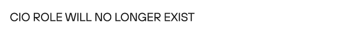 CIO role will no longer exist 
