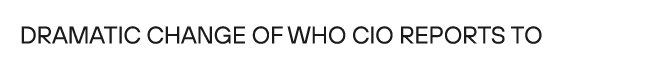 Dramatic change of who CIO reports to 