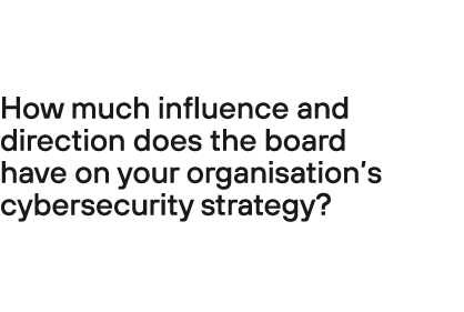 How much influence and direction does the board have on your organisation’s cybersecurity strategy?