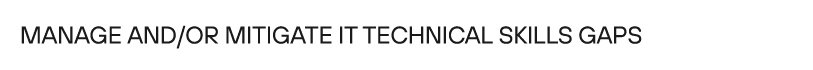 Manage and/or mitigate IT technical skills gaps 