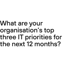What are your organisation’s top three IT priorities for the next 12 months?