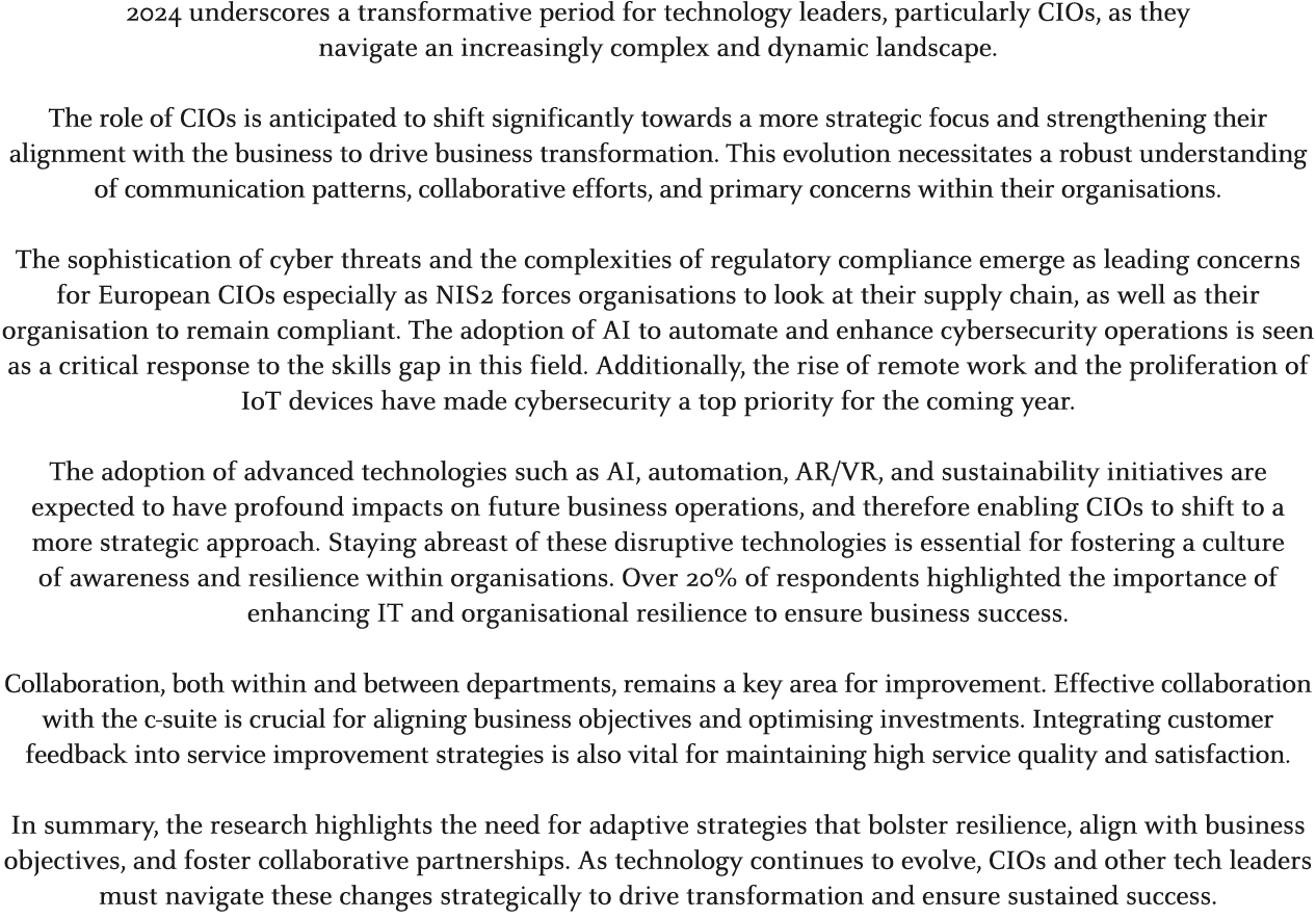 2024 underscores a transformative period for technology leaders, particularly CIOs, as they navigate an increasingly ...
